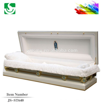 JS-ST640 good quality steel metal casket black knight factory